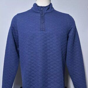 NEW Holderness & Bourne Mens Large Navy Sullivan Quilted Snap Button Pullover M